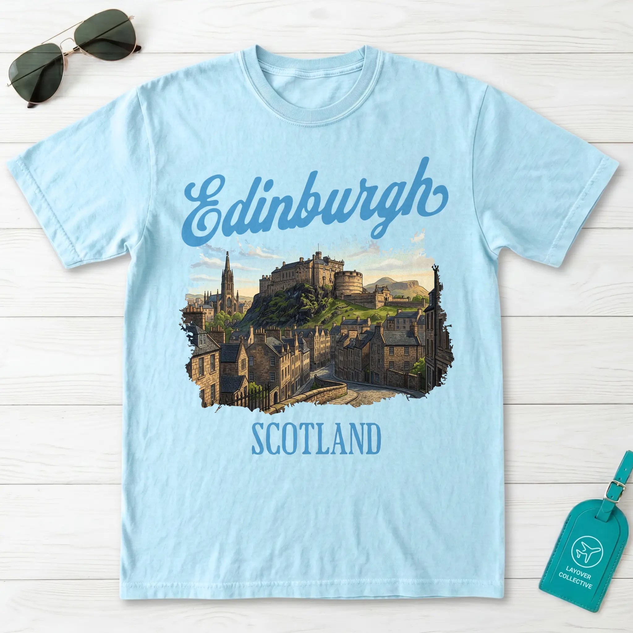 Edinburgh Retro Travel Poster T-Shirt