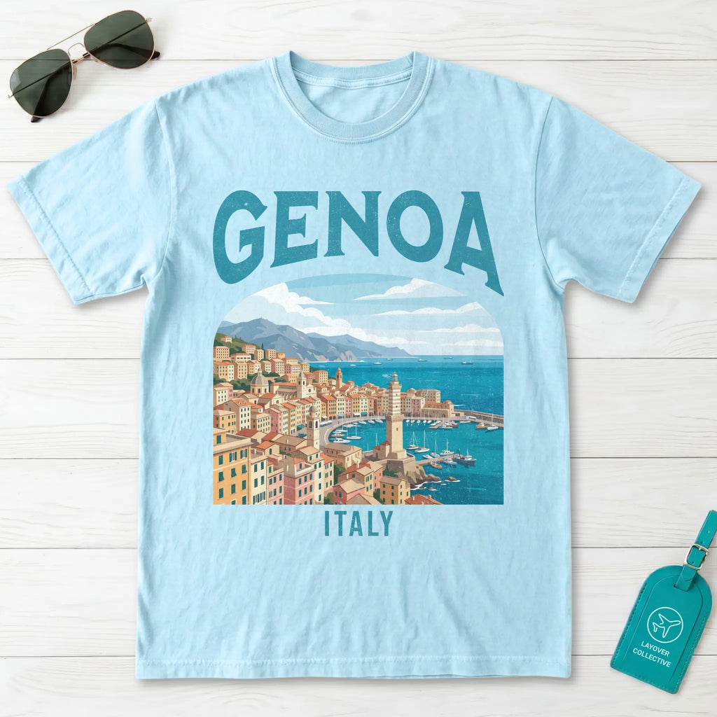 Genoa Italy Vintage Travel Poster T-Shirt