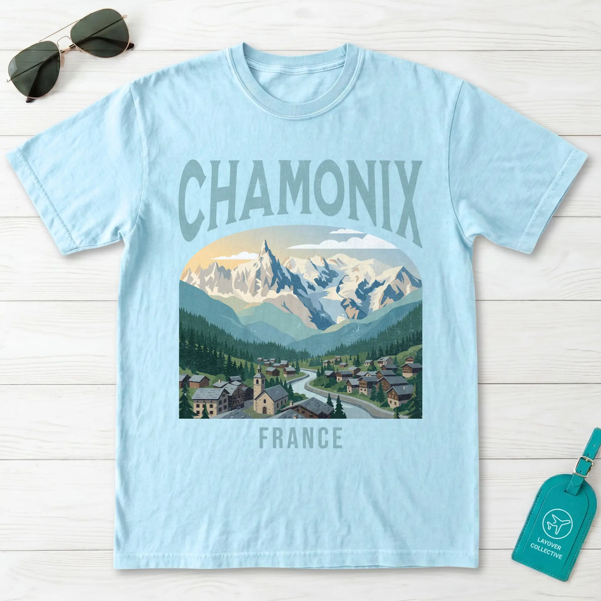 Chamonix France Vintage Travel Poster T-Shirt