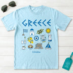 Greek Icons Doodle Graphic T-Shirt