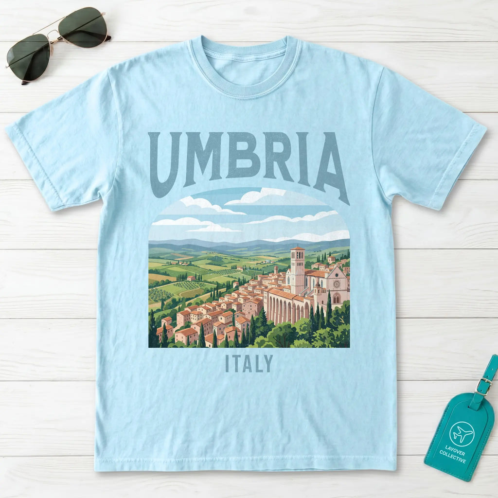 Umbria Italy Vintage Travel Poster T-Shirt