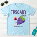 Tuscany Italy Terra del Vino Wine and Grapes Graphic T-Shirt