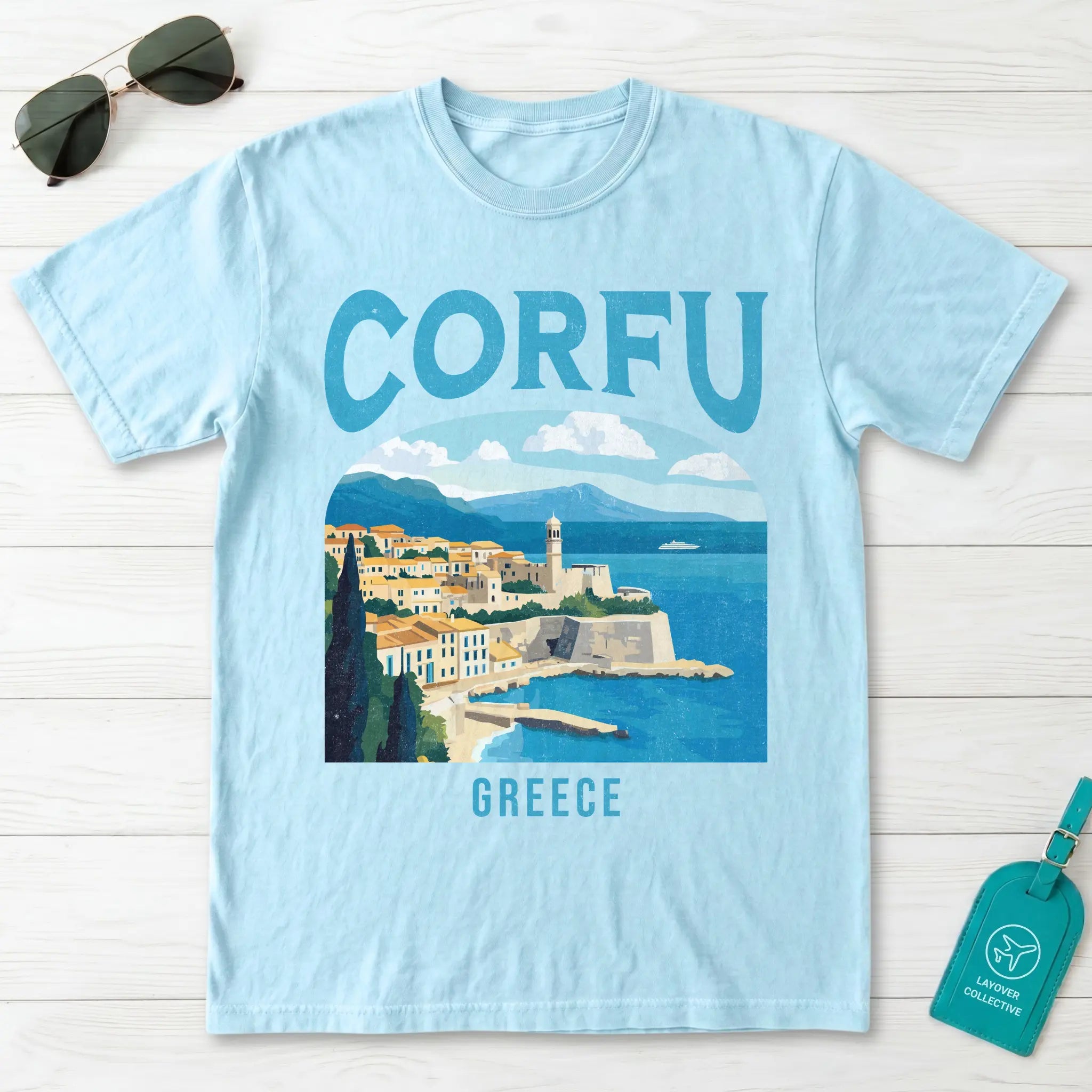 Corfu Greece Vintage Travel Poster T-Shirt