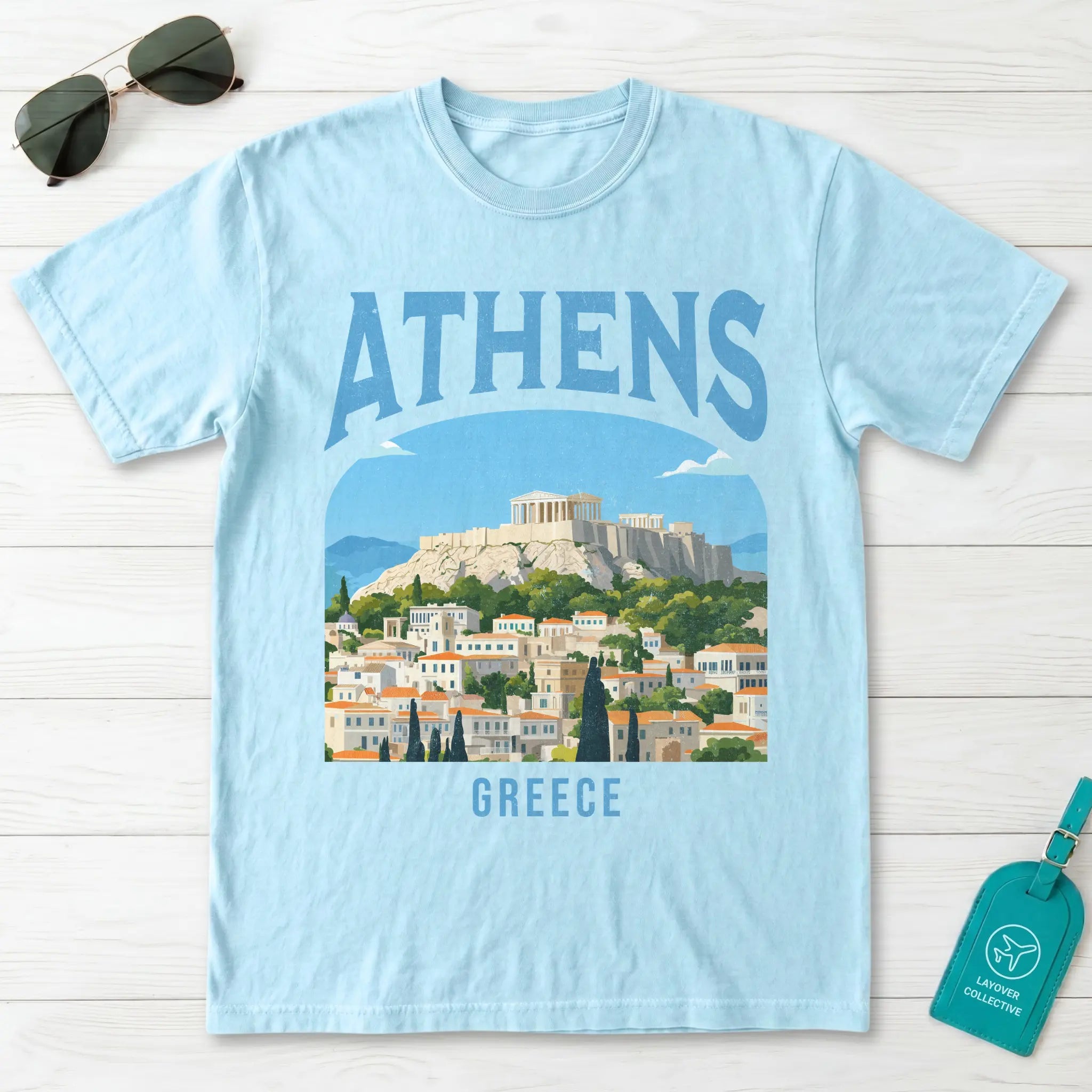 Athens Greece Vintage Travel Poster T-Shirt