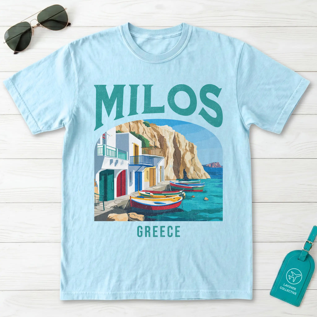 Milos Greece Vintage Travel Poster T-Shirt