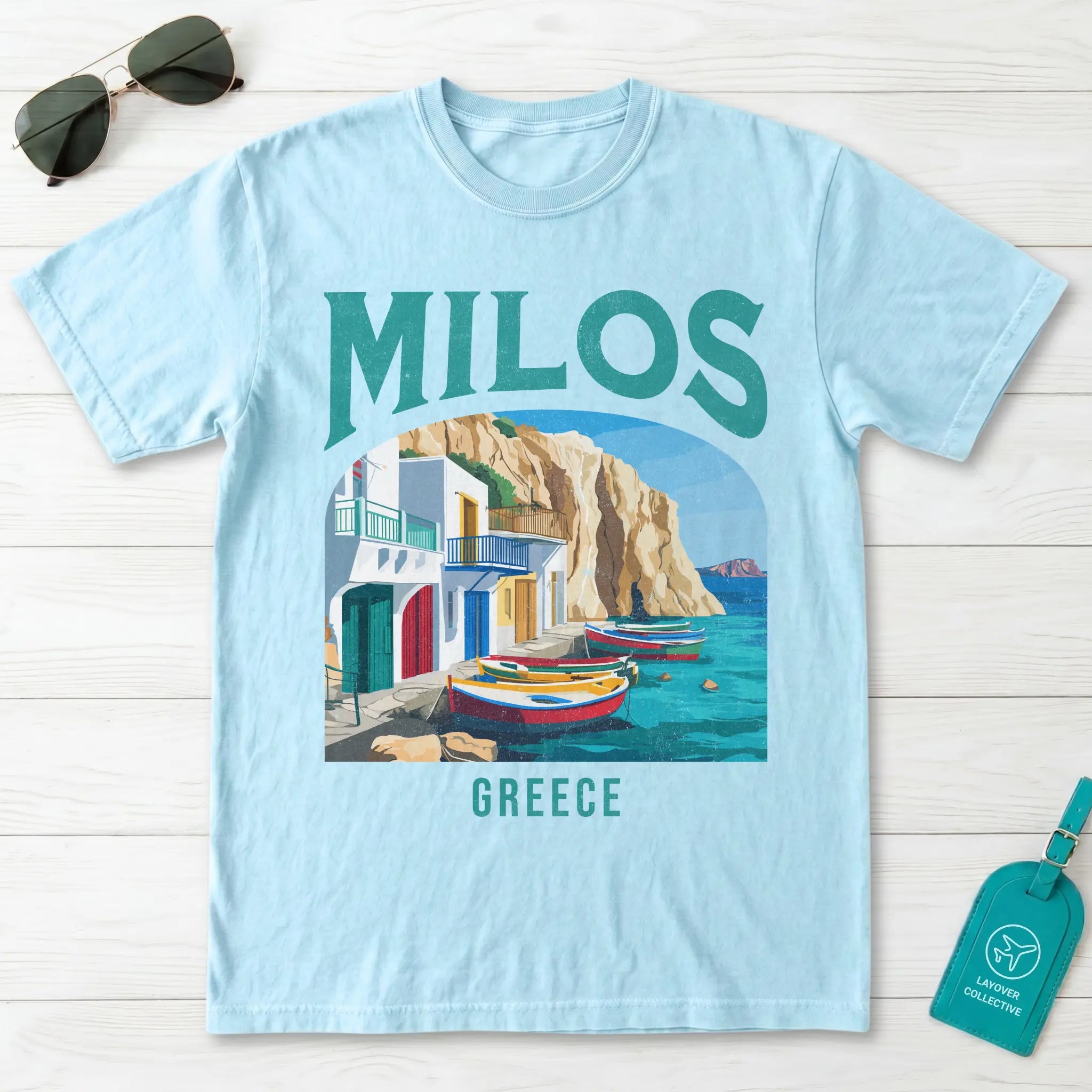 Milos Greece Vintage Travel Poster T-Shirt
