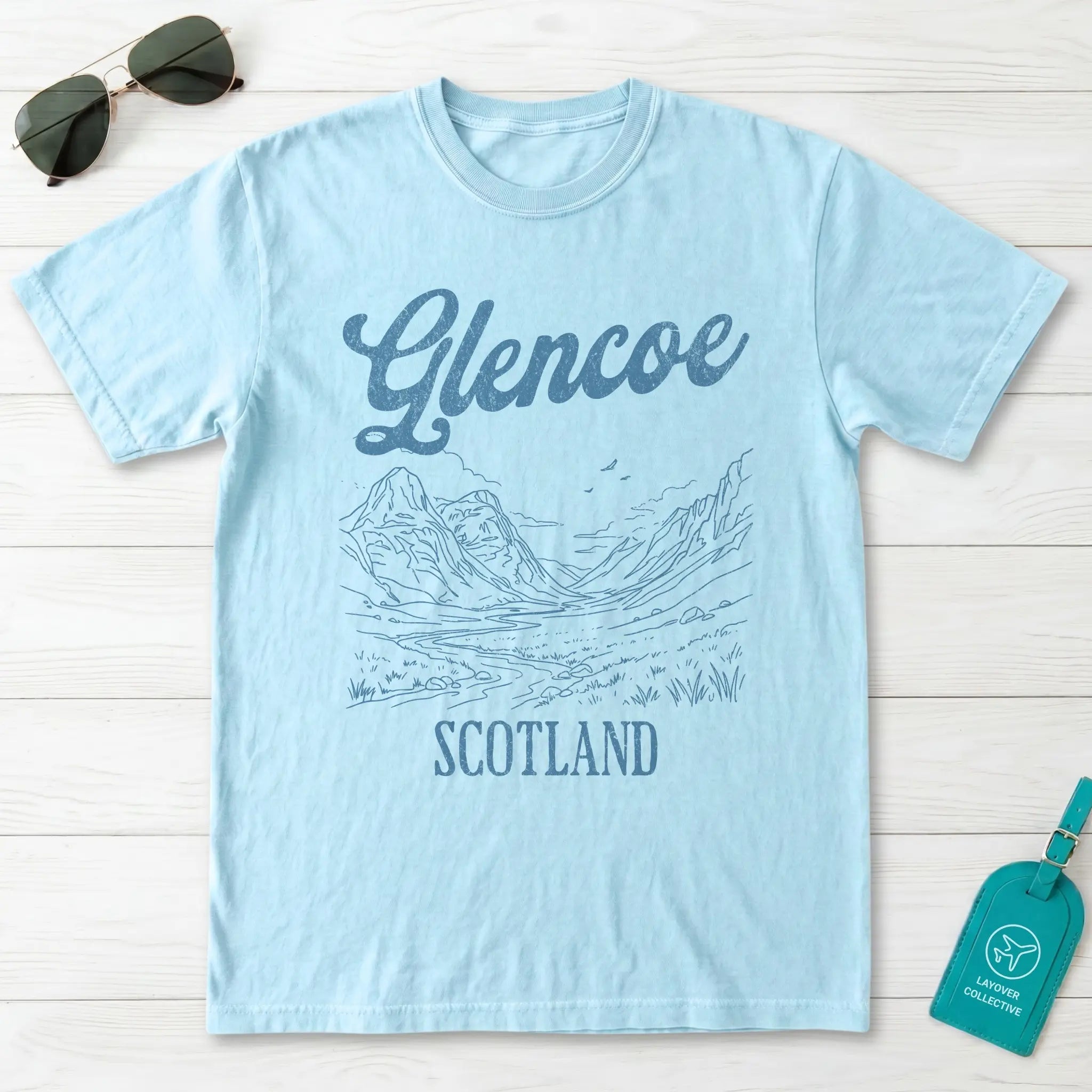 Glencoe Scotland Line Art T-Shirt