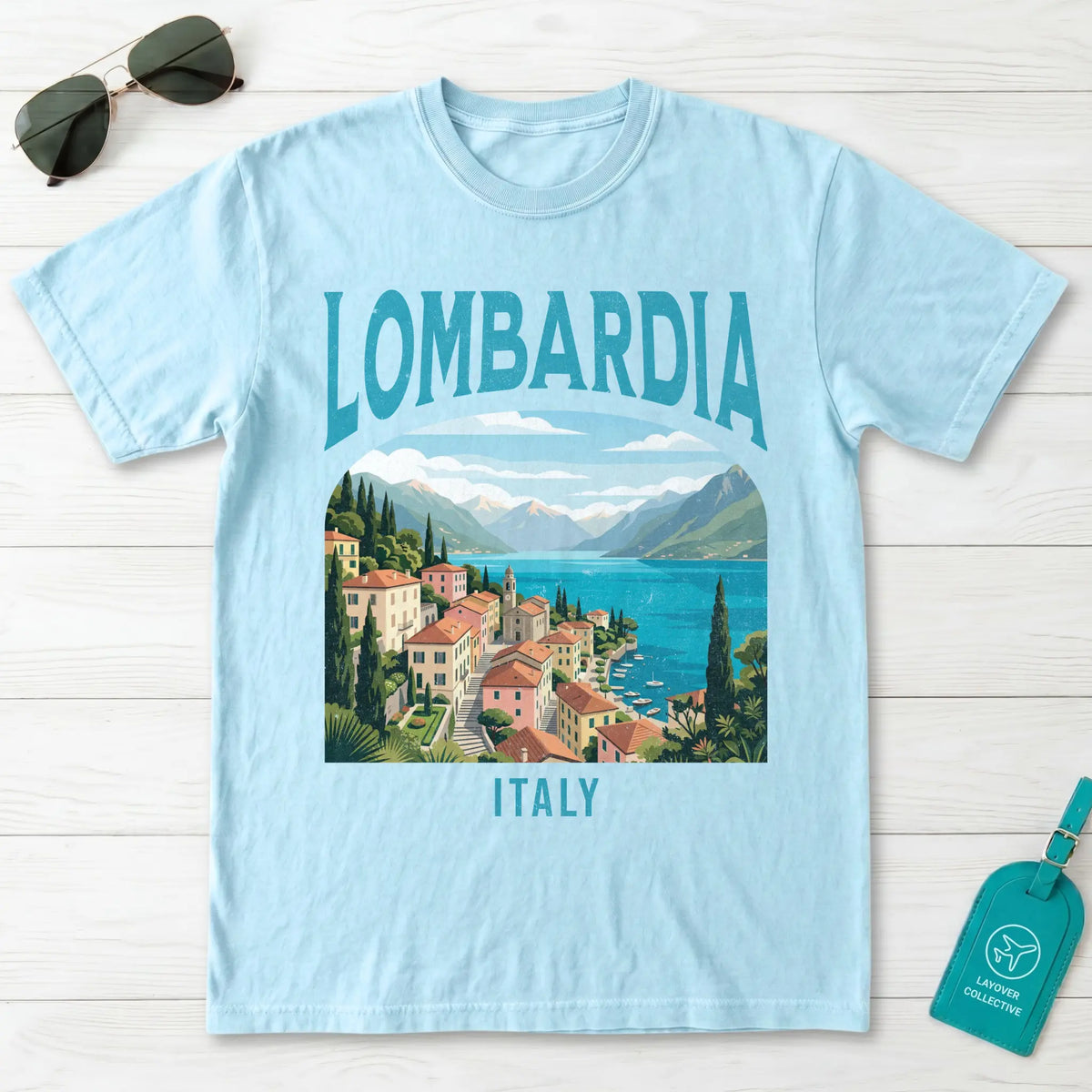 Lombardia Italy Vintage Travel Poster T-Shirt