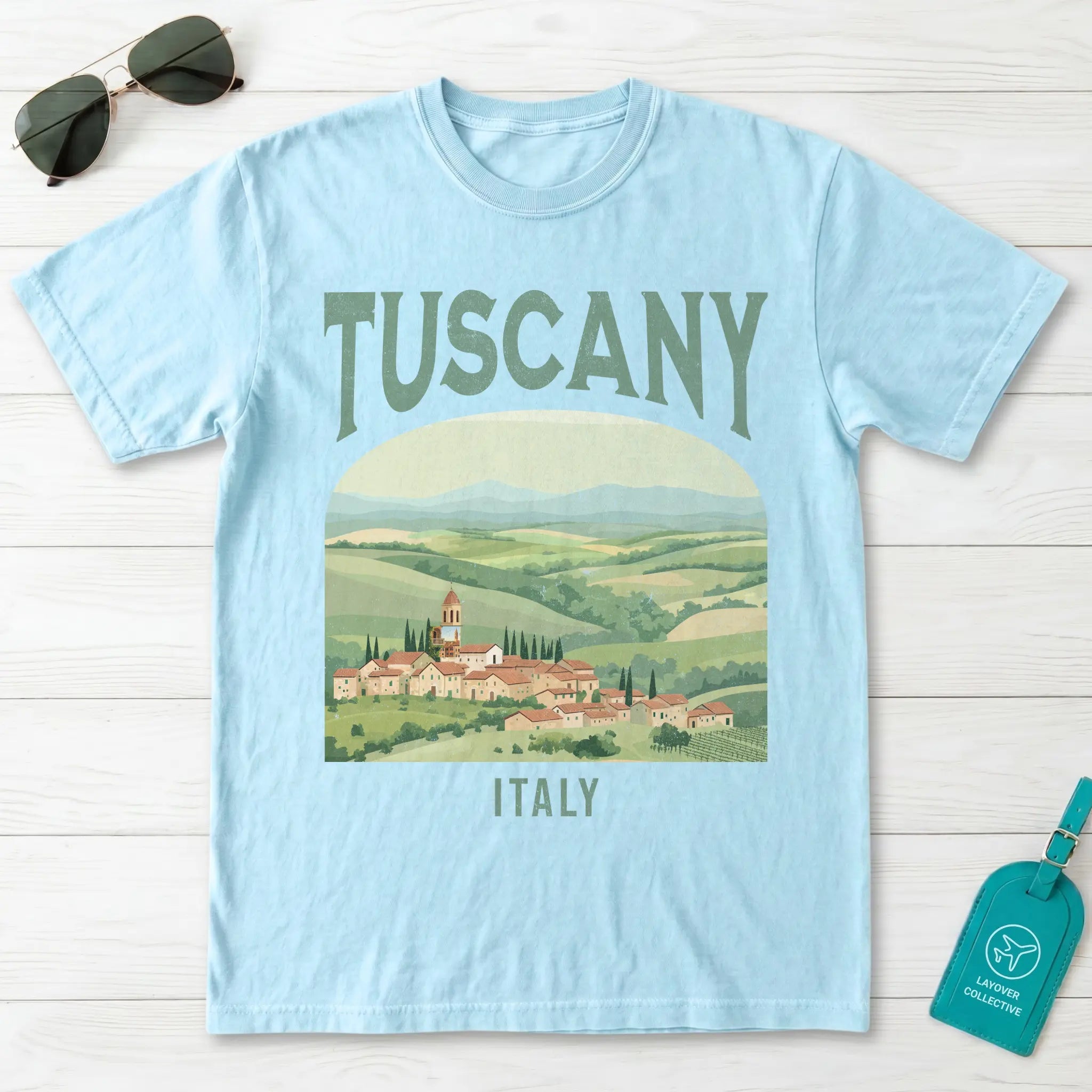 Tuscany Italy Vintage Travel Poster T-Shirt