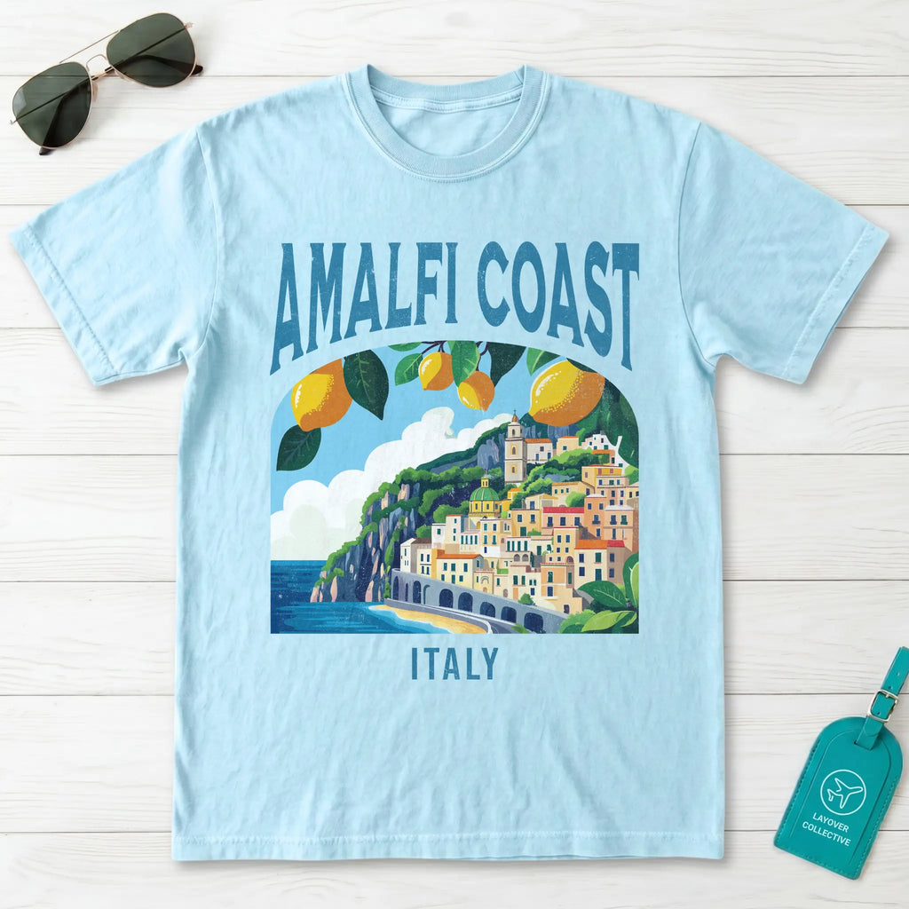 Amalfi Coast Italy Vintage Travel Poster T-Shirt