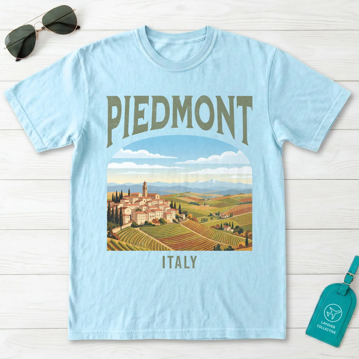 Piedmont Italy Vintage Travel Poster T-Shirt