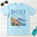 Sicily Italy Vintage Travel Poster T-Shirt