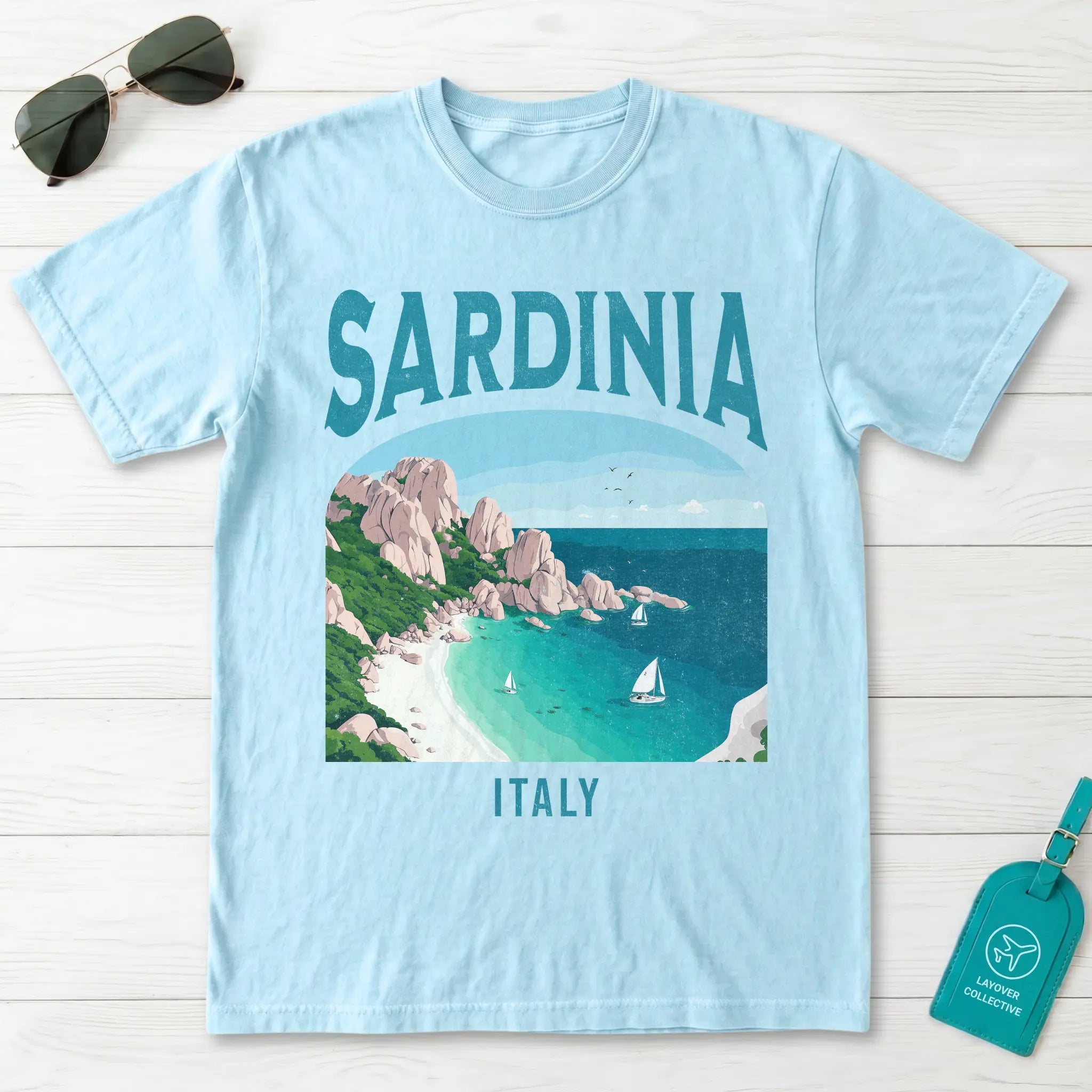Sardinia Italy Vintage Travel Poster T-Shirt