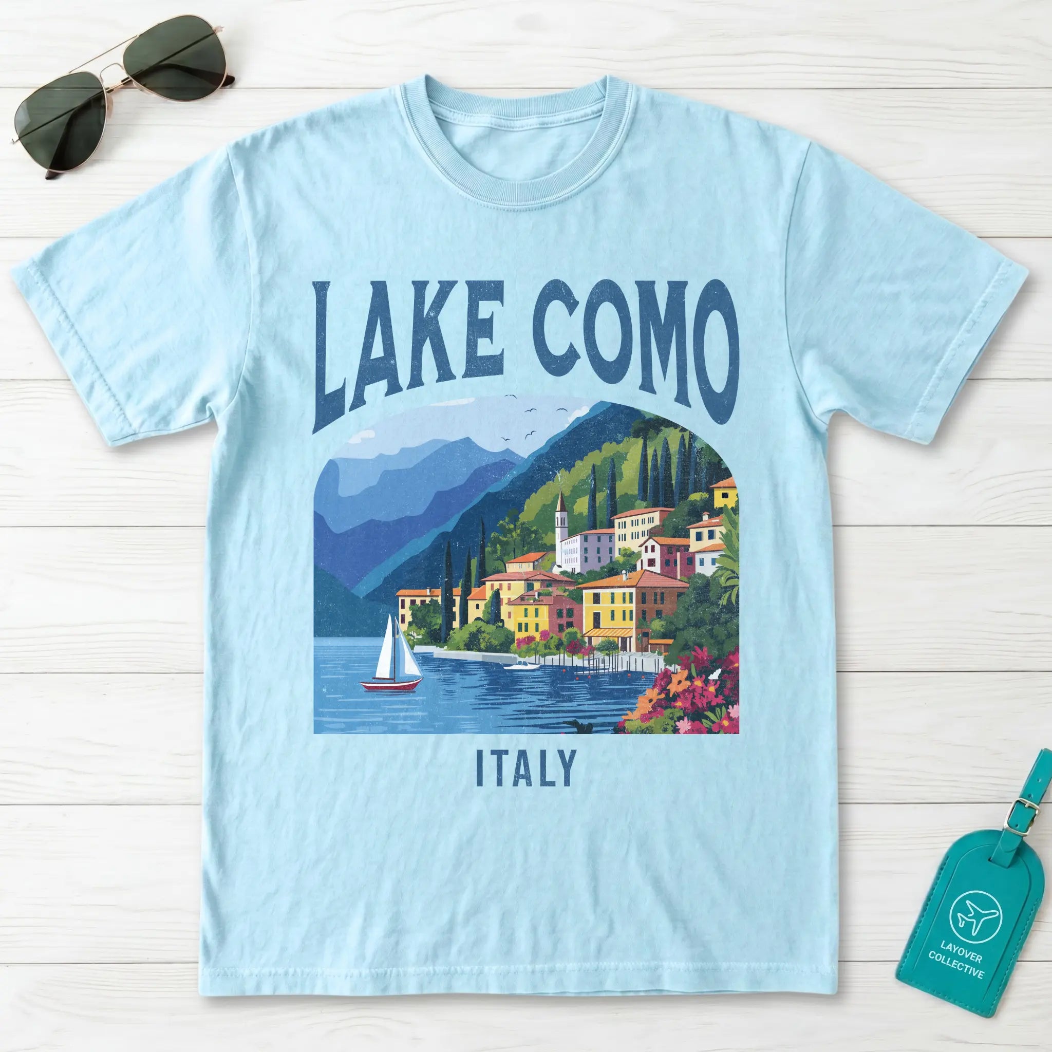 Lake Como Italy Vintage Travel Poster T-Shirt