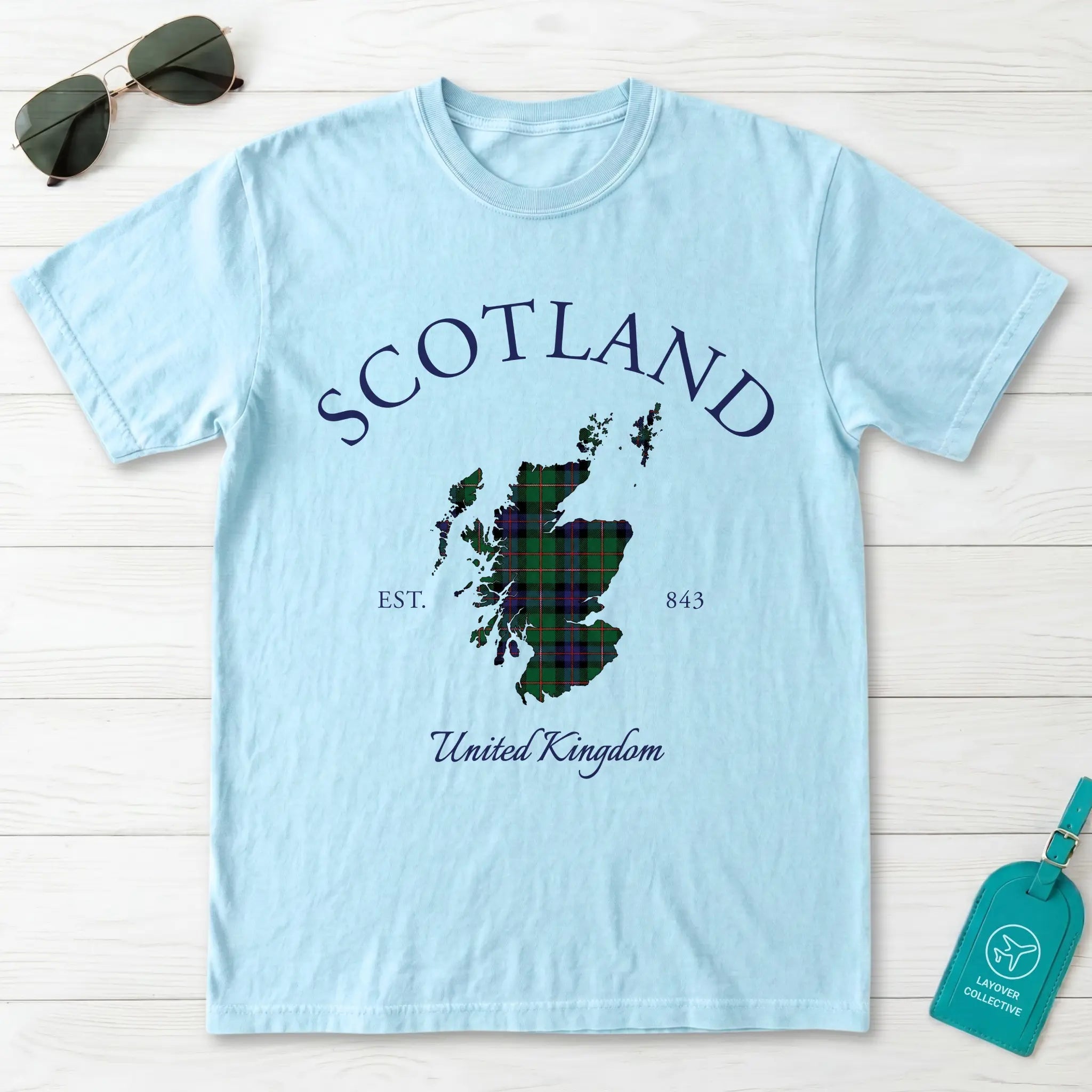 Scotland Tartan Map T-Shirt