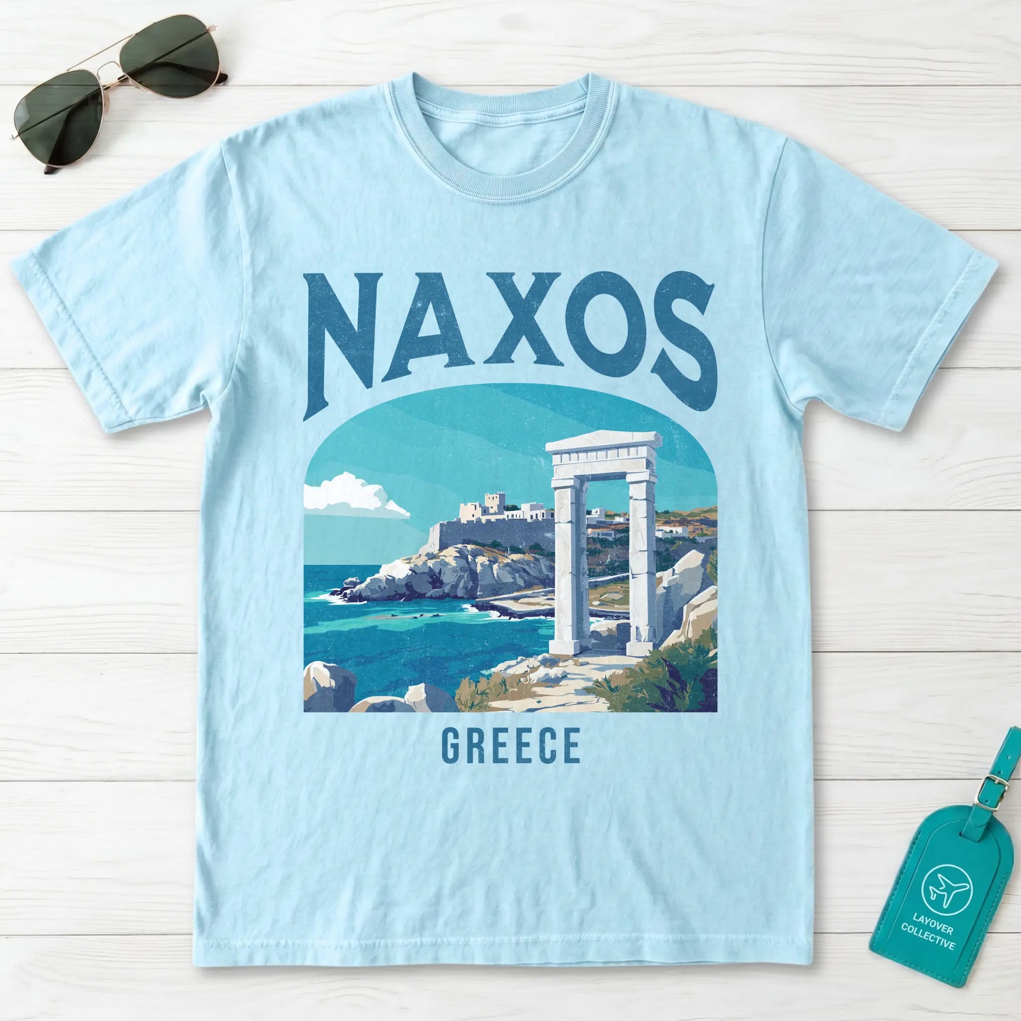 Naxos Greece Vintage Travel Poster T-Shirt
