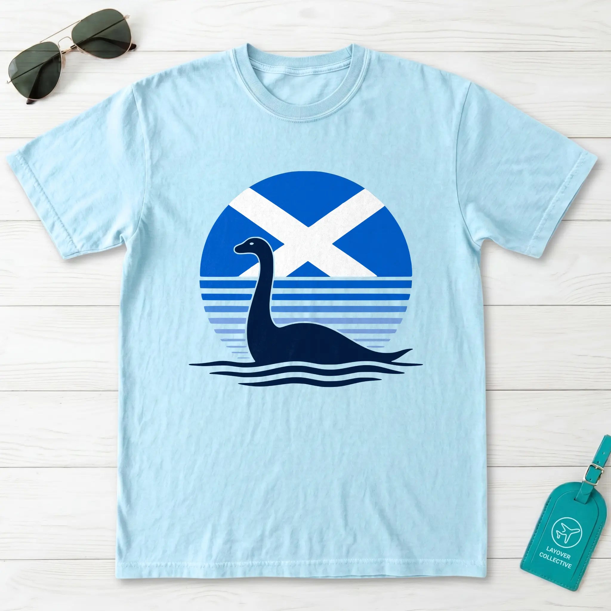 Nessie Saltire Scotland Retro T-Shirt