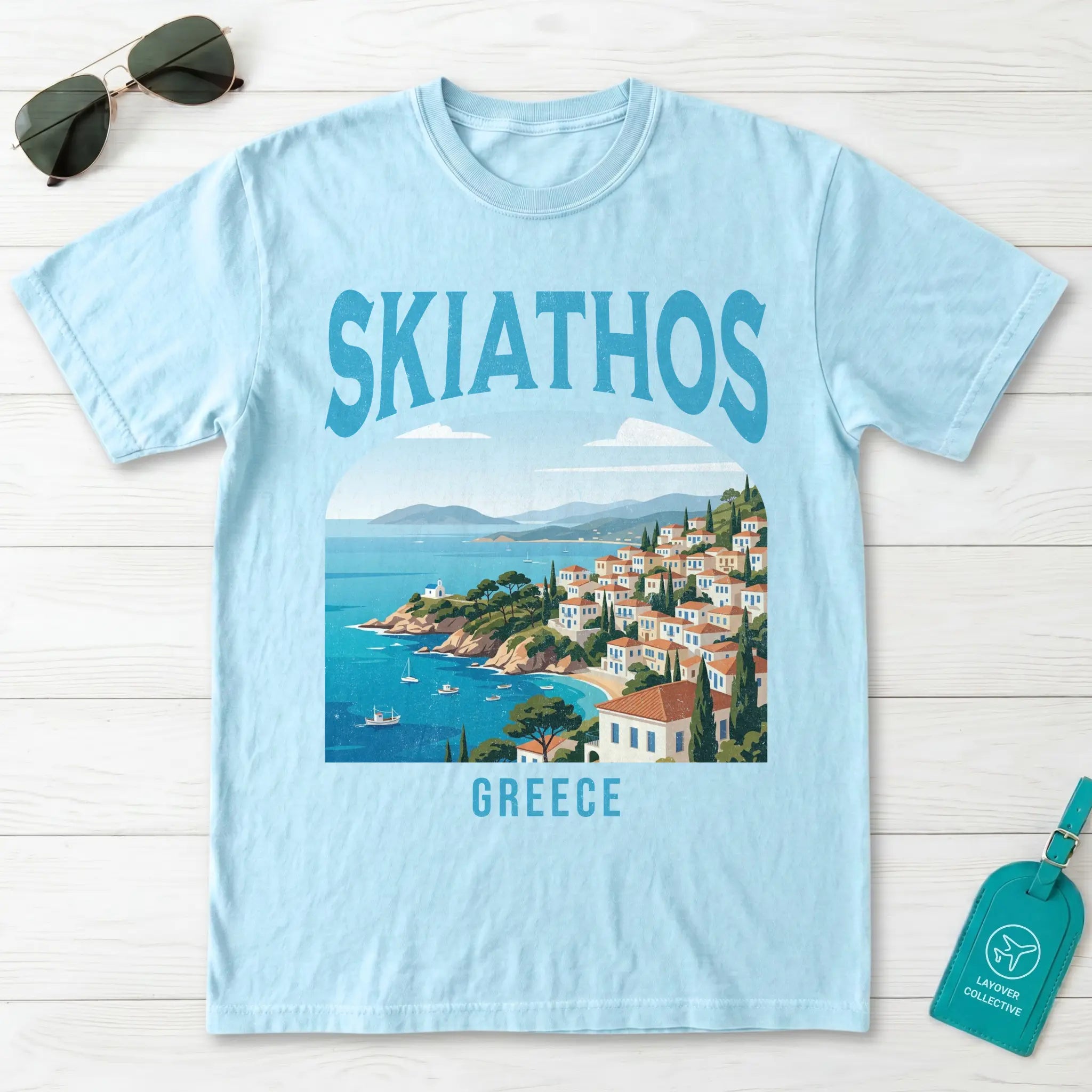 Skiathos Greece Vintage Travel Poster T-Shirt