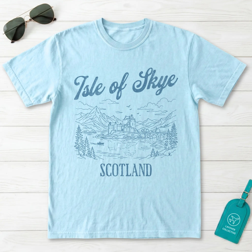 Isle of Skye Scotland Line Art T-Shirt