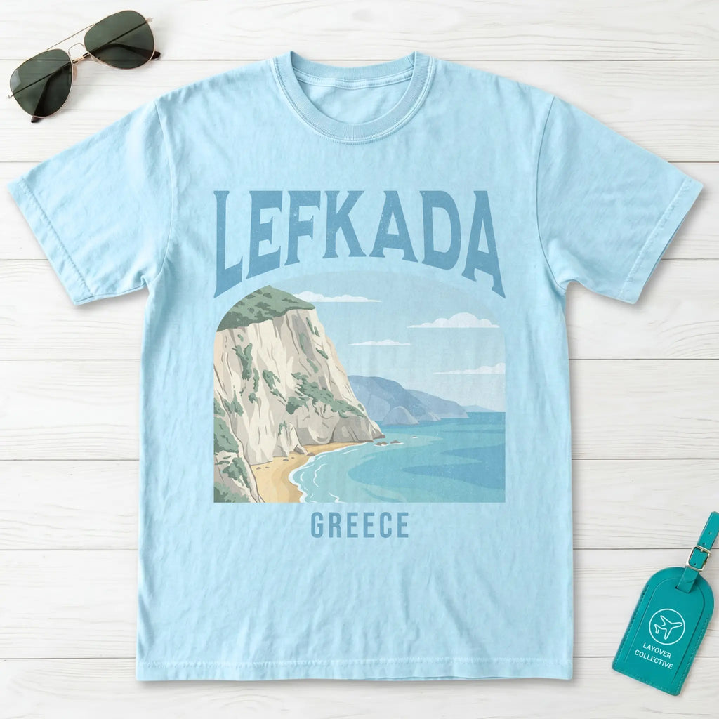 Lefkada Greece Vintage Travel Poster T-Shirt