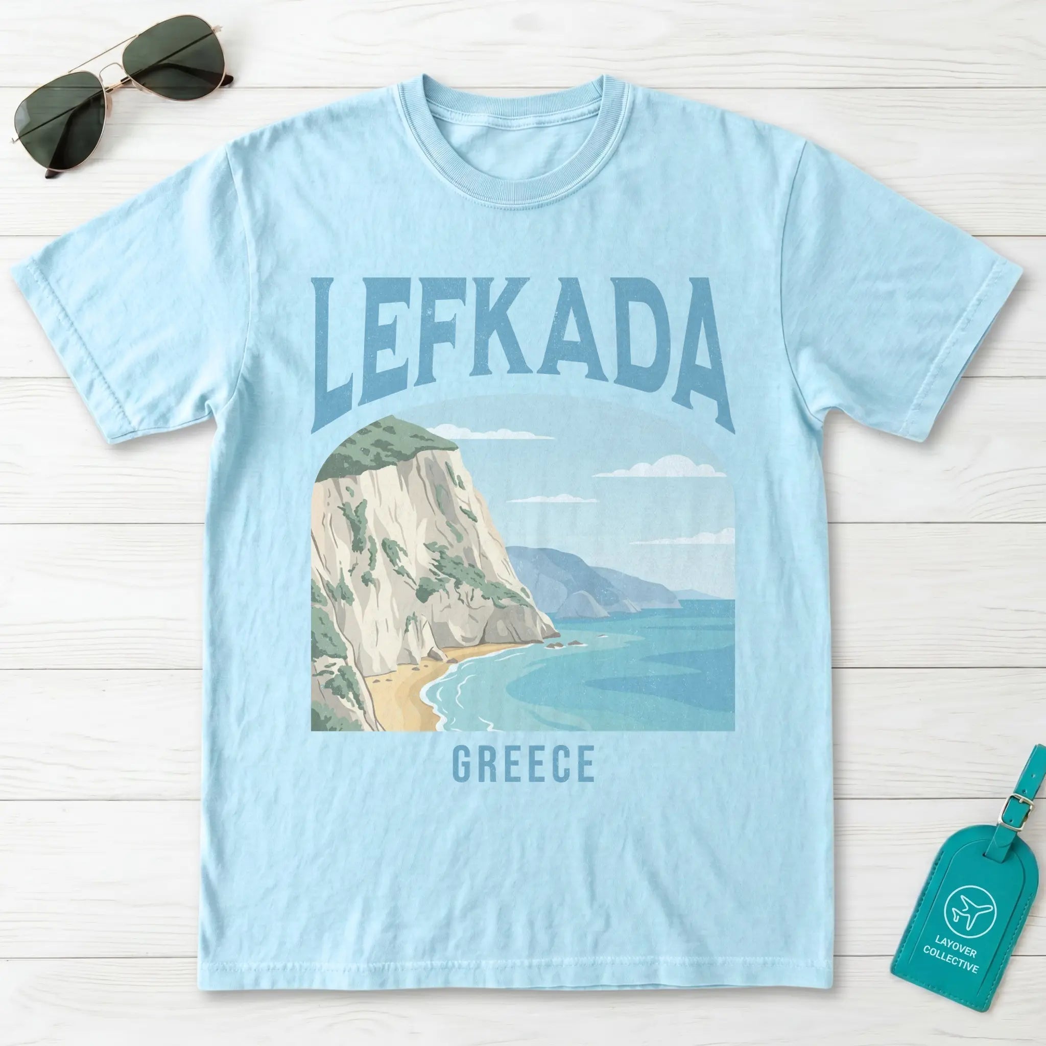 Lefkada Greece Vintage Travel Poster T-Shirt