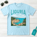 Liguria Italy Vintage Travel Poster T-Shirt