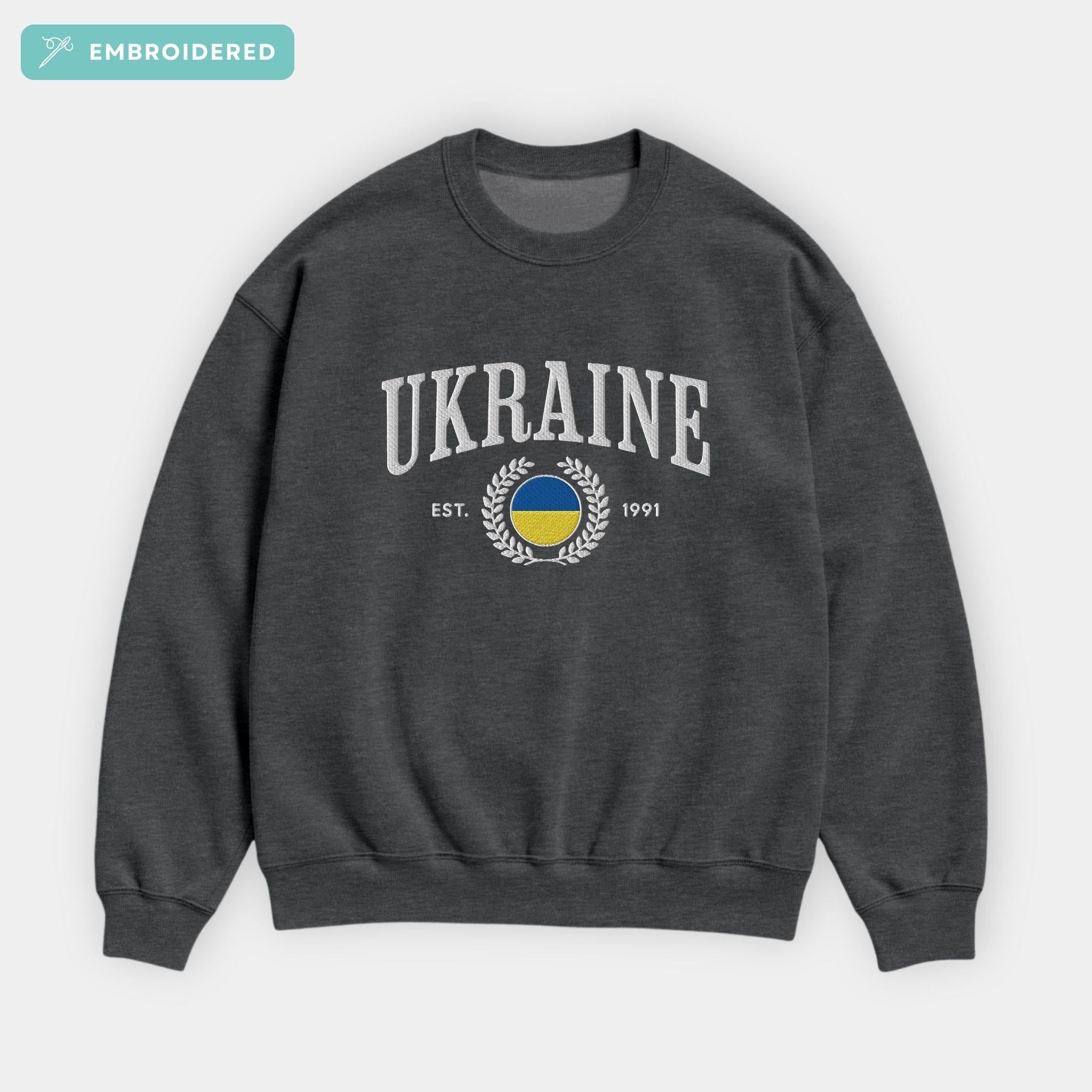Ukraine Crest Embroidered Sweatshirt