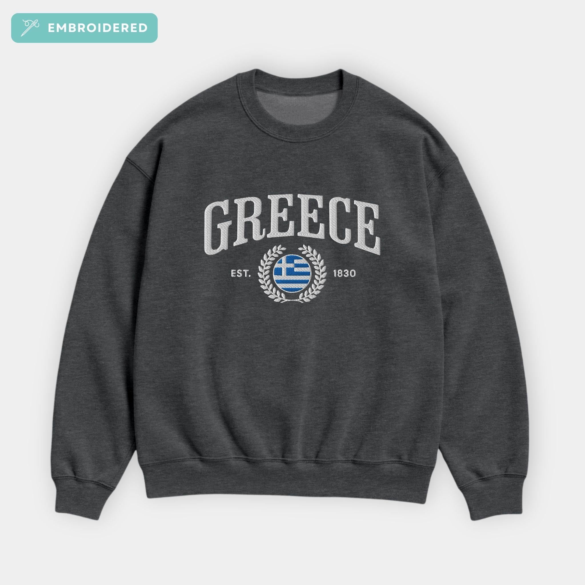 Greece Crest Embroidered Sweatshirt