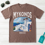 Mykonos Greece Vintage Travel Poster T-Shirt