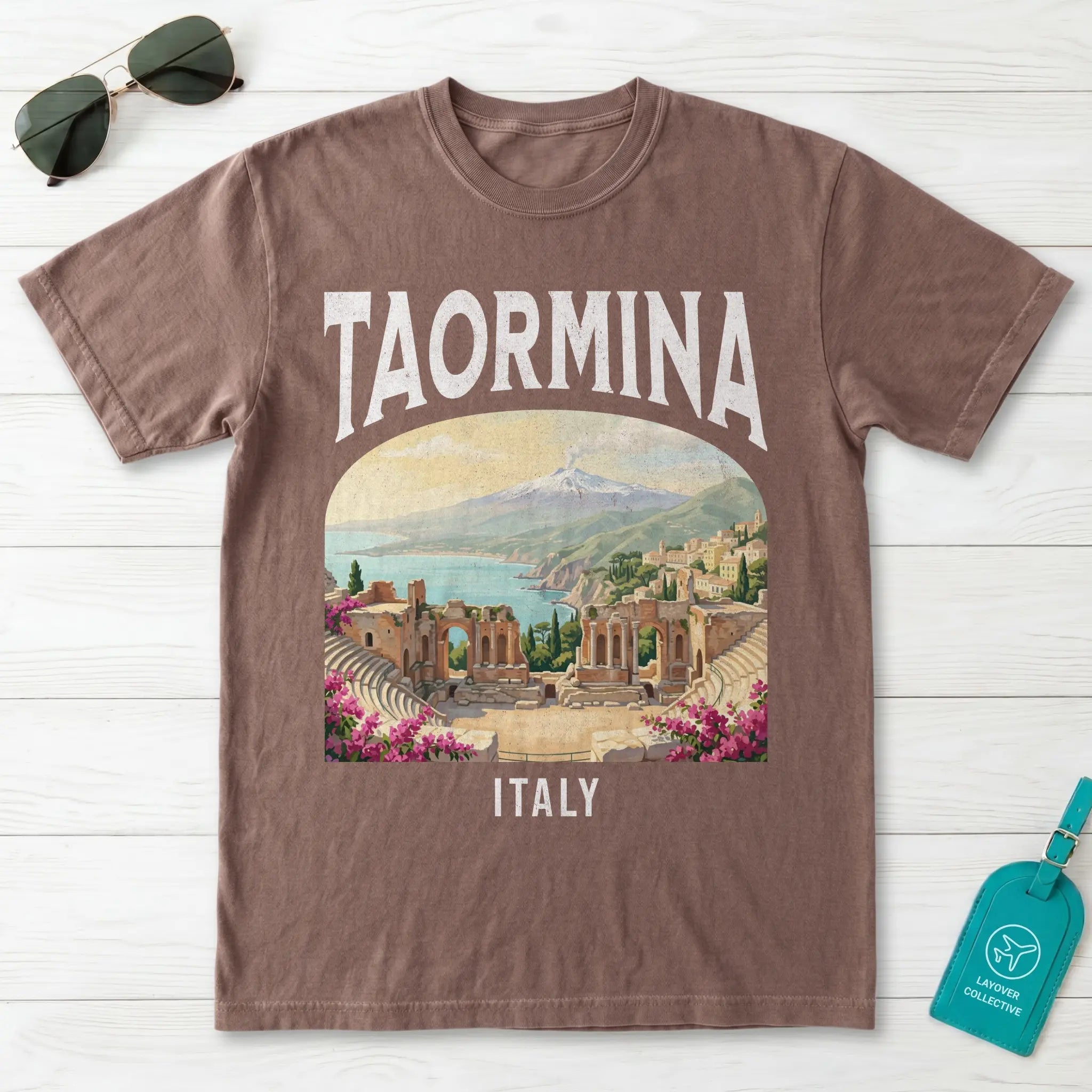 Taormina Italy Vintage Travel Poster T-Shirt