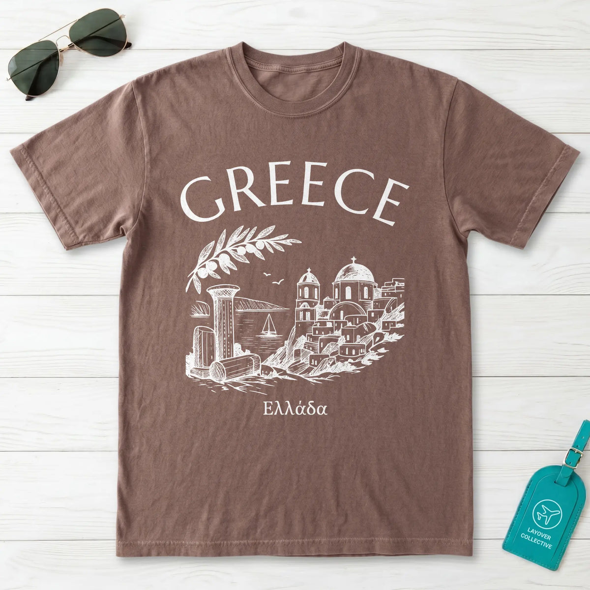 Greece Vintage Sketch T-Shirt