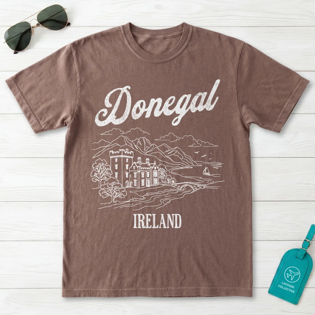 Donegal Ireland Castle Line Art T-Shirt