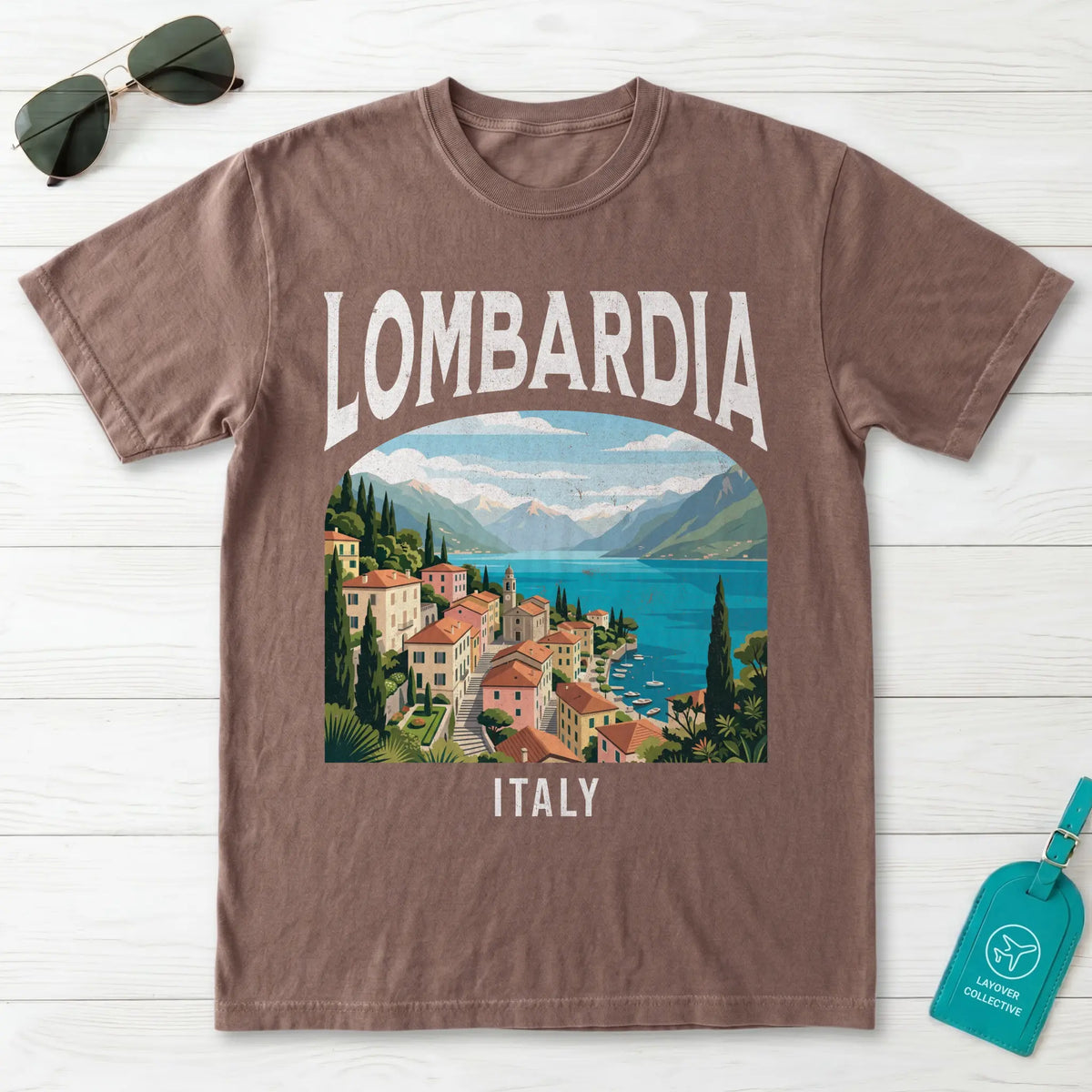 Lombardia Italy Vintage Travel Poster T-Shirt