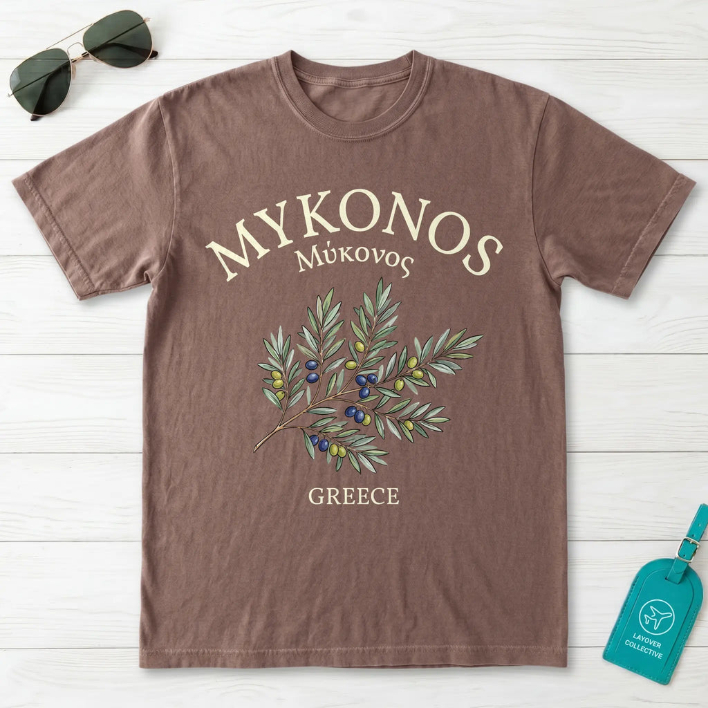 Mykonos Olive Branch T-Shirt