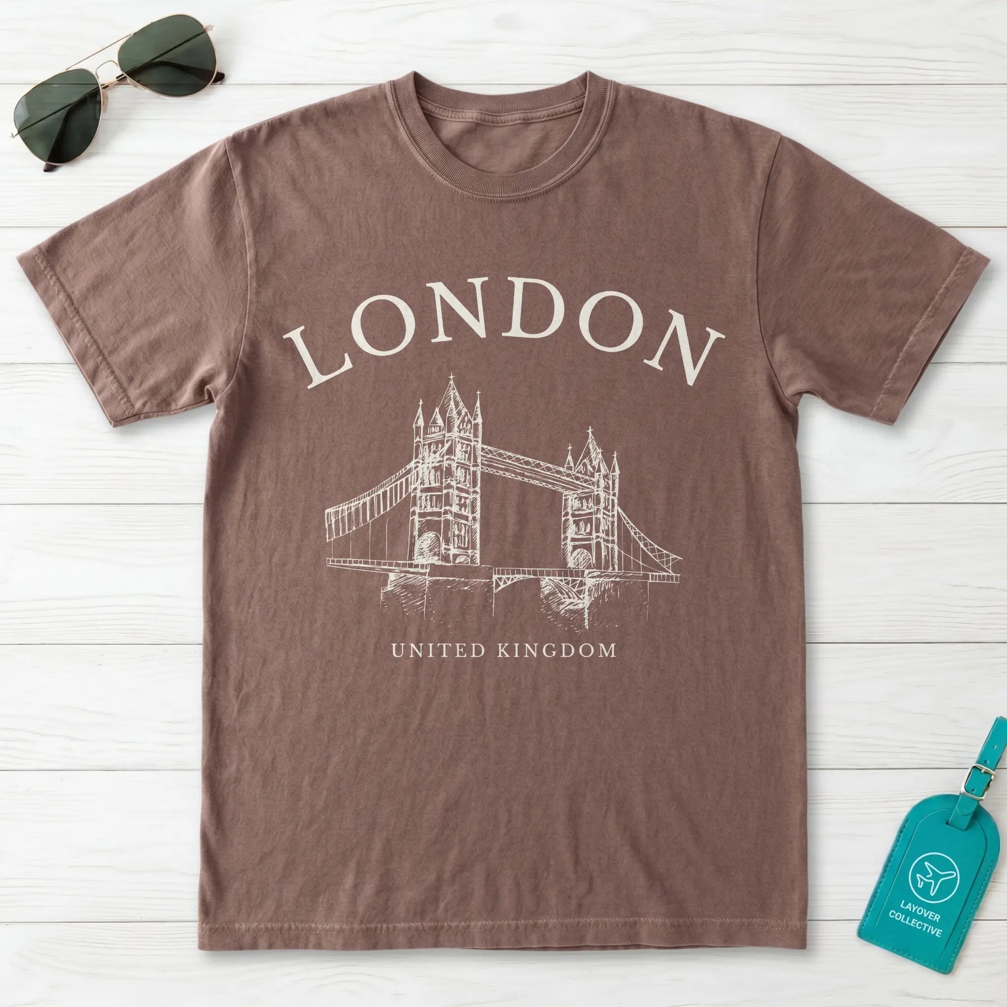 London Tower Bridge Vintage Sketch T-Shirt