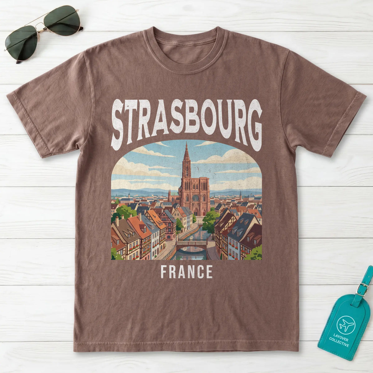 Strasbourg France Vintage Travel Poster T-Shirt