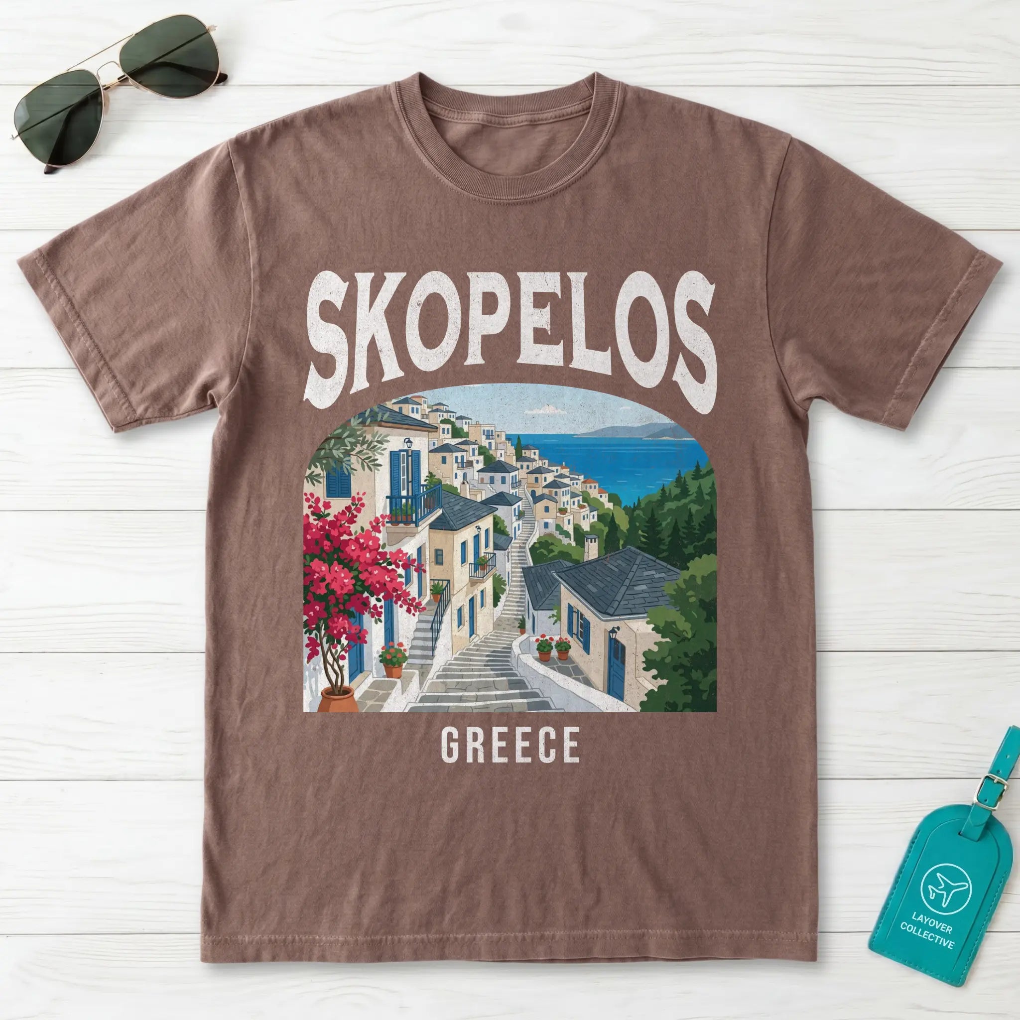 Skopelos Greece Vintage Travel Poster T-Shirt