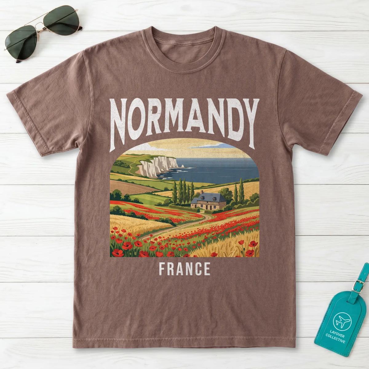 Normandy France Vintage Travel Poster T-Shirt