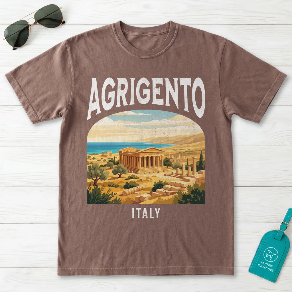 Agrigento Italy Vintage Travel Poster T-Shirt