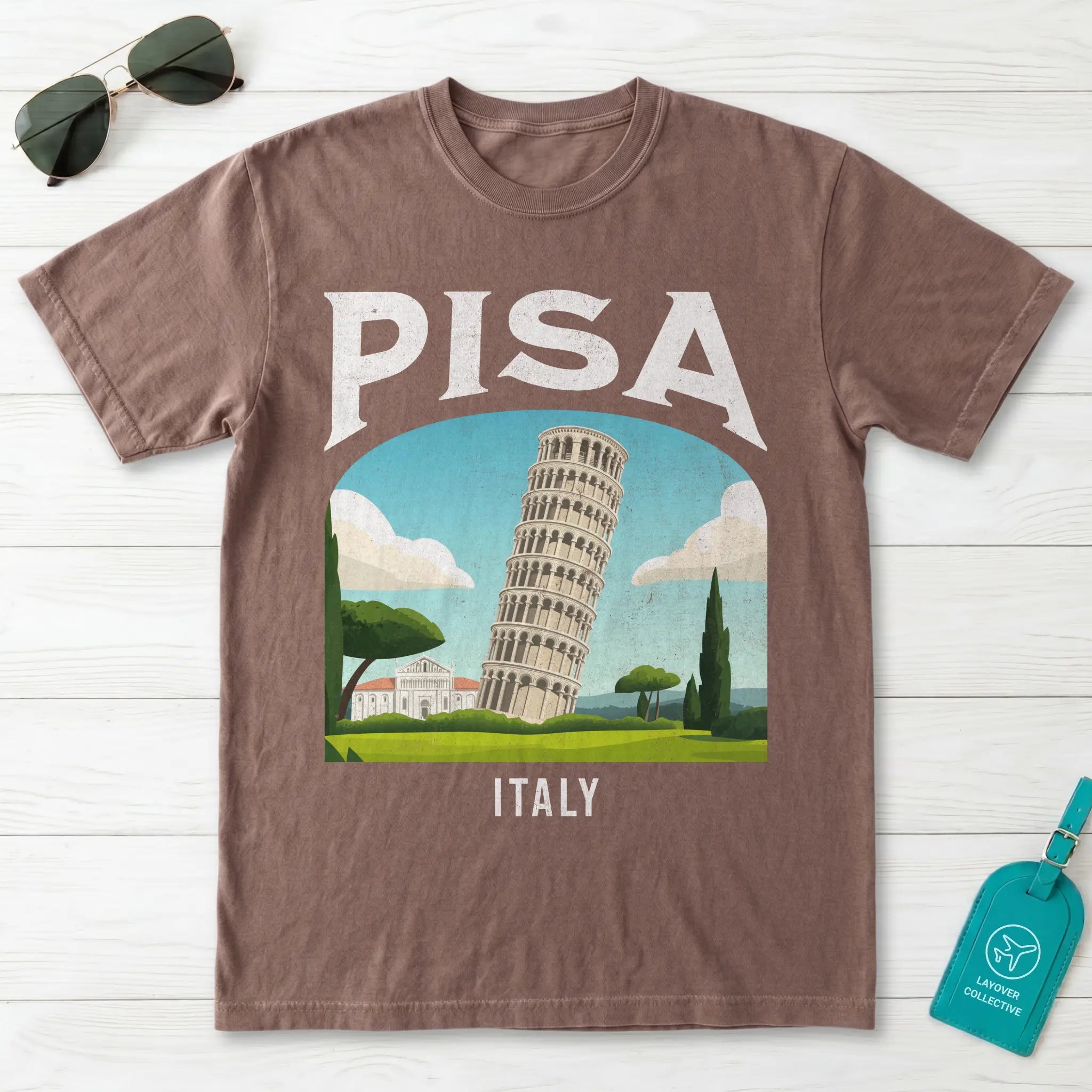 Pisa Italy Vintage Travel Poster T-Shirt