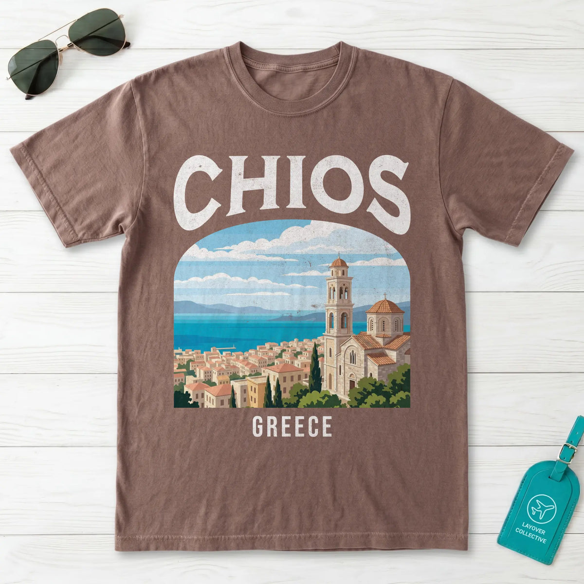 Chios Greece Vintage Travel Poster T-Shirt