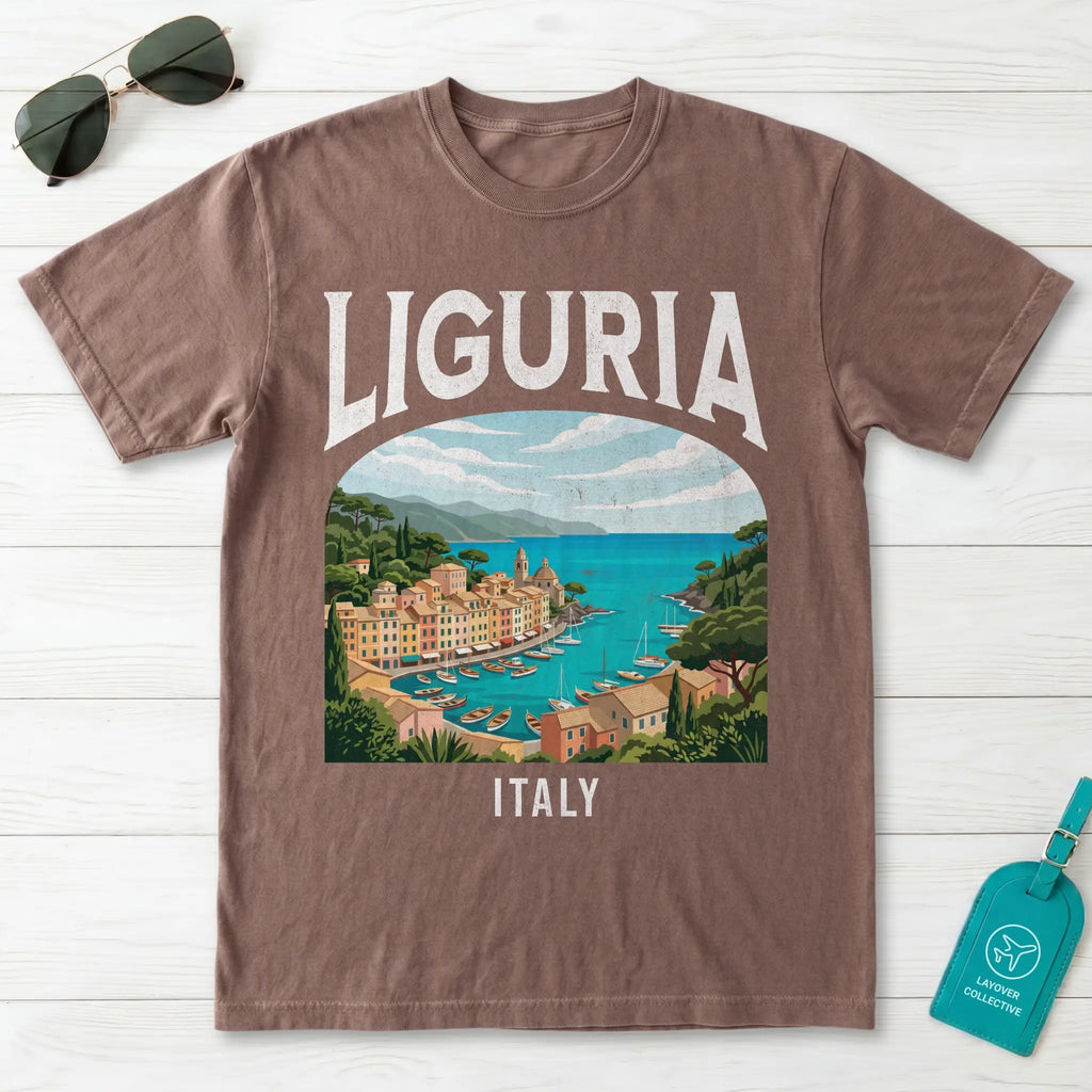 Liguria Italy Vintage Travel Poster T-Shirt