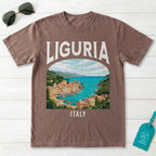 Liguria Italy Vintage Travel Poster T-Shirt