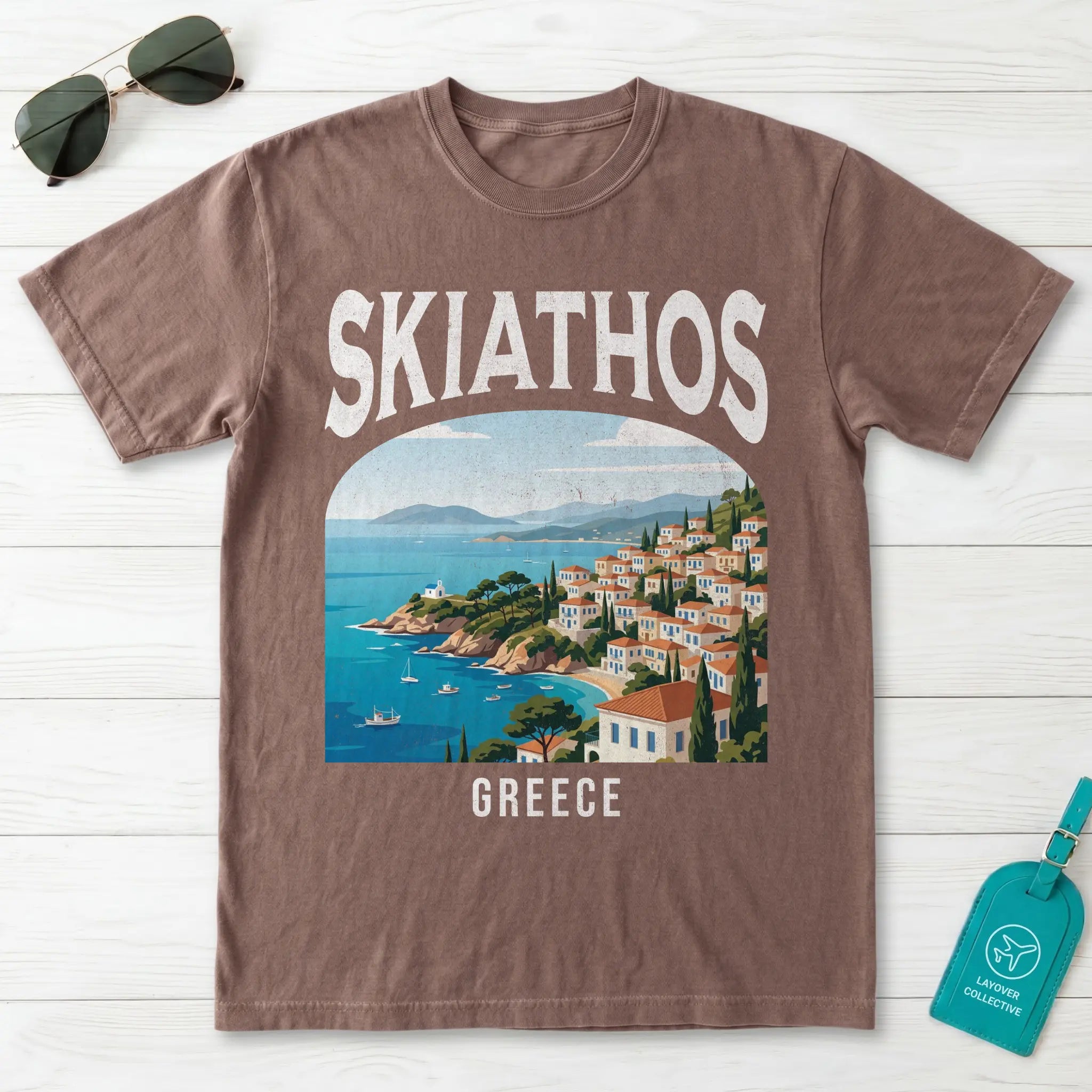 Skiathos Greece Vintage Travel Poster T-Shirt