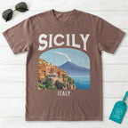 Sicily Italy Vintage Travel Poster T-Shirt