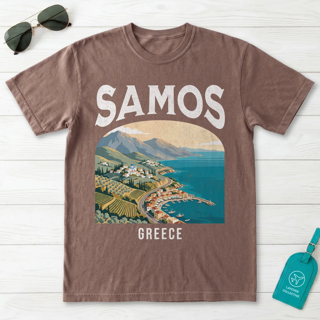 Samos Greece Vintage Travel Poster T-Shirt