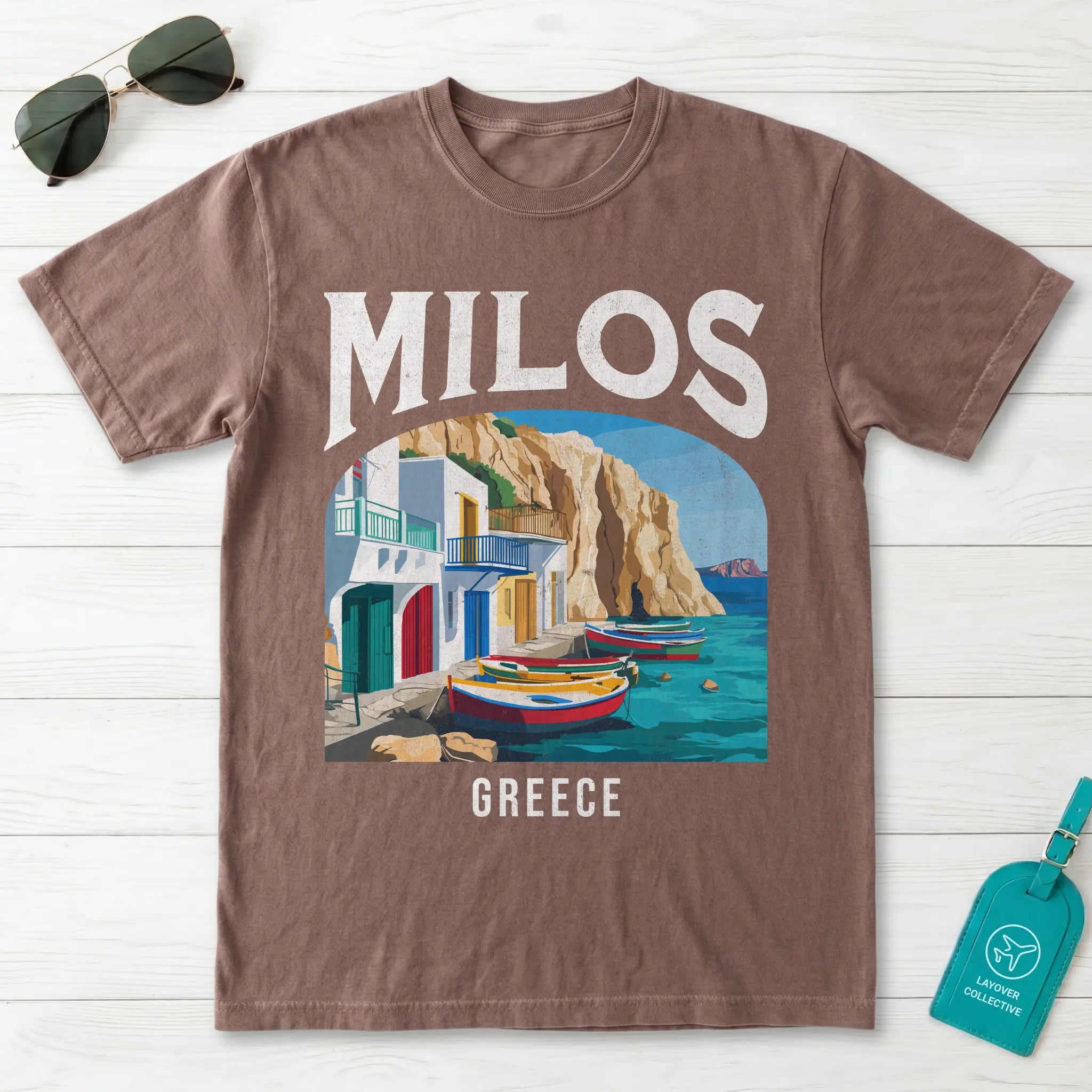 Milos Greece Vintage Travel Poster T-Shirt