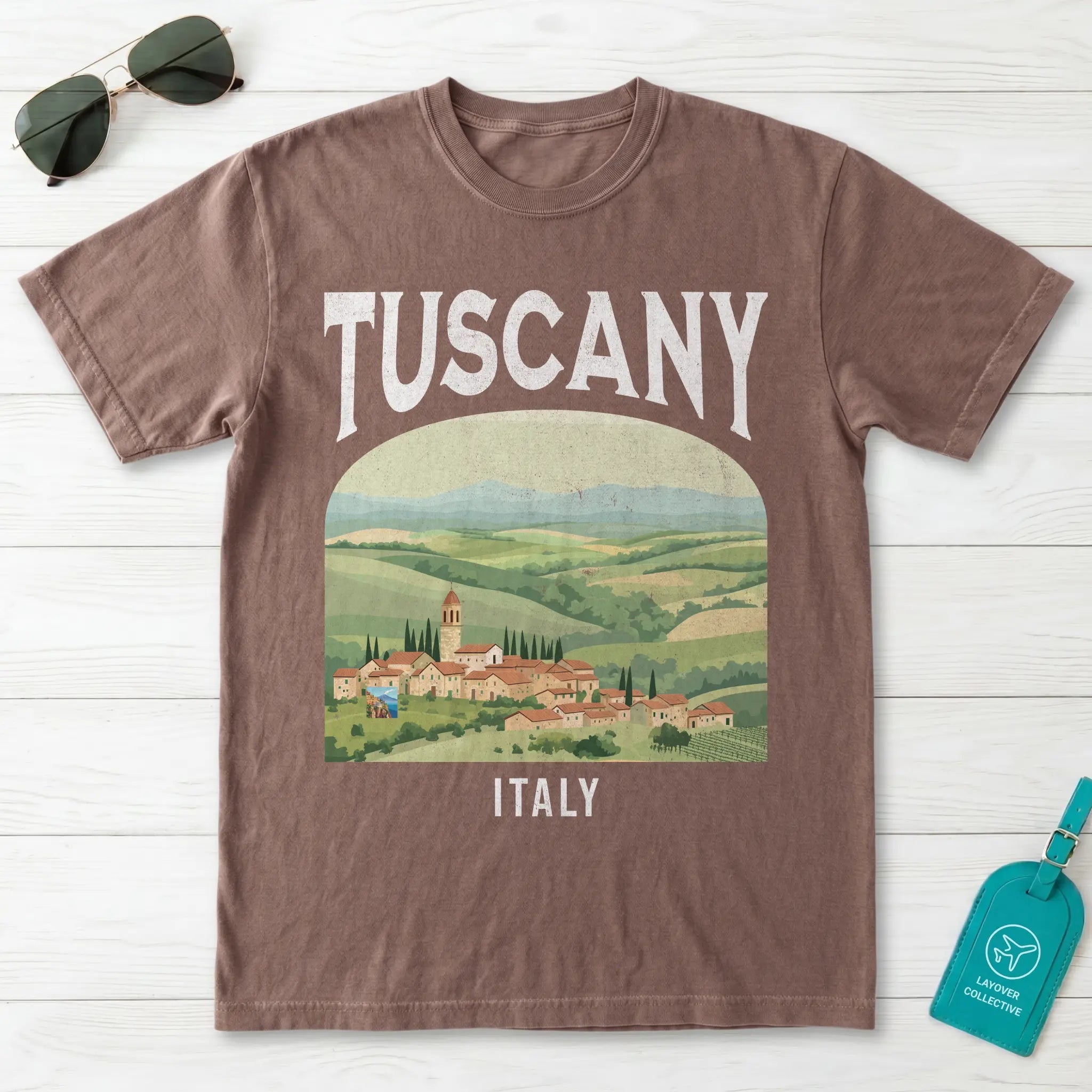 Tuscany Italy Vintage Travel Poster T-Shirt