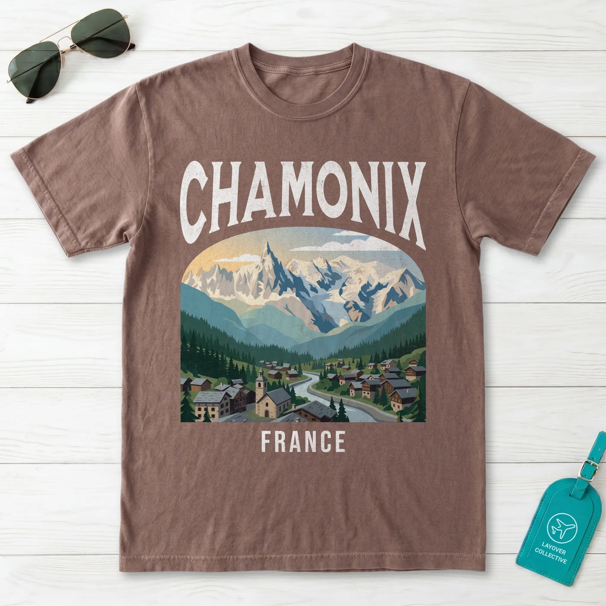 Chamonix France Vintage Travel Poster T-Shirt