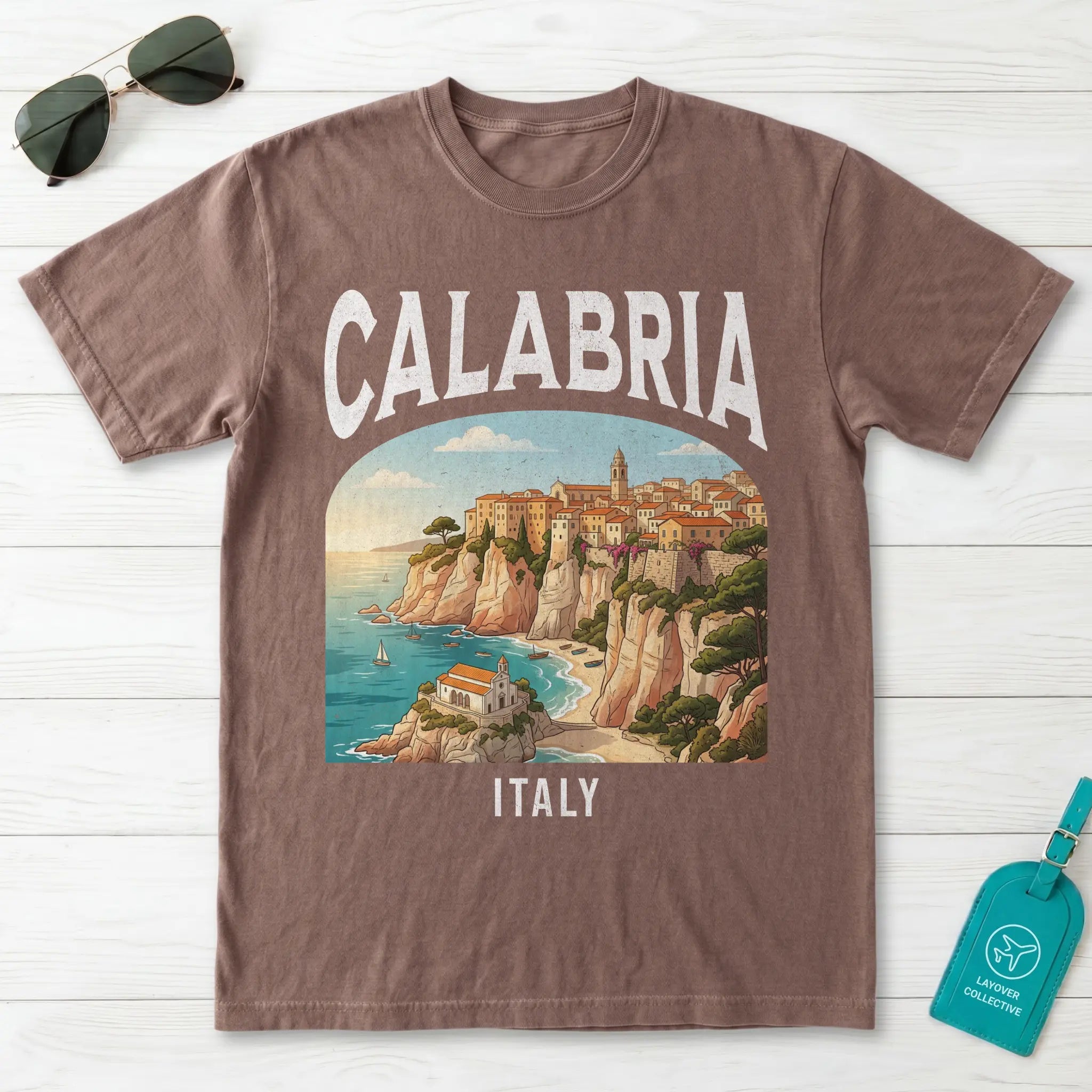 Calabria Italy Vintage Travel Poster T-Shirt